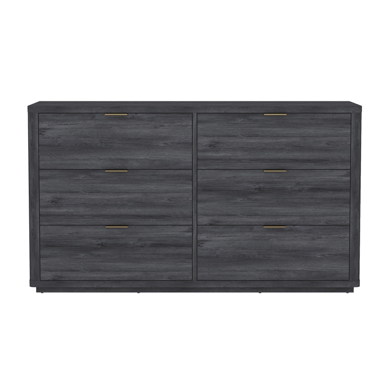 Evelyn Modern 2-Piece Dresser and Nightstand in Charcoal Gray