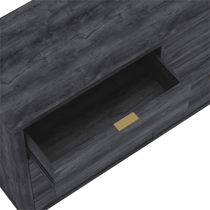 Evelyn Modern 2-Piece Dresser and Nightstand in Charcoal Gray