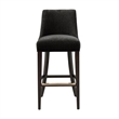 Beever Modern Chenille Wood Upholstered Barstool in Black