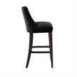 Beever Modern Chenille Wood Upholstered Barstool in Black
