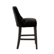 Beever Modern Chenille Wood Counter Stool in Black