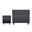 Elara Contemporary 2-Piece Dresser and Nightstand in Charcoal Gray