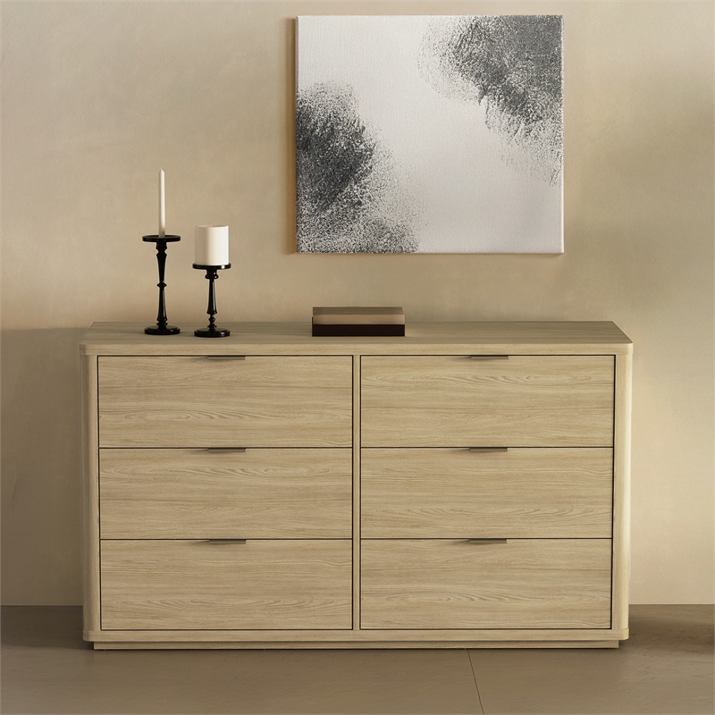 Evelyn Modern 2-Piece Dresser and Nightstand in Natural