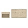 Evelyn Modern 2-Piece Dresser and Nightstand in Natural