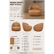Lukas Contemporary Modern Upholstered Swivel Accent Chair in Camel