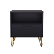 Avira Mid-Century Modern 2-Piece Dresser and Nightstand in Black