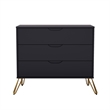 Avira Mid-Century Modern 2-Piece Dresser and Nightstand in Black