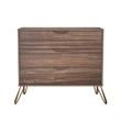 Avira Mid-Century Modern 2-Piece Dresser and Nightstand in Brown