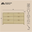 Grace Modern 2-Piece Dresser and Nightstand in Natural Oak and Gold