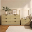 Grace Modern 2-Piece Dresser and Nightstand in Natural Oak and Black