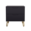 Avira Mid-Century Modern 2-Piece Dresser and Nightstand in Black