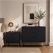 Avira Mid-Century Modern 2-Piece Dresser and Nightstand in Black