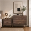 Avira Mid-Century Modern 2-Piece Dresser and Nightstand in Brown