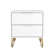 Avira Mid-Century Modern 2-Piece Dresser and Nightstand in White