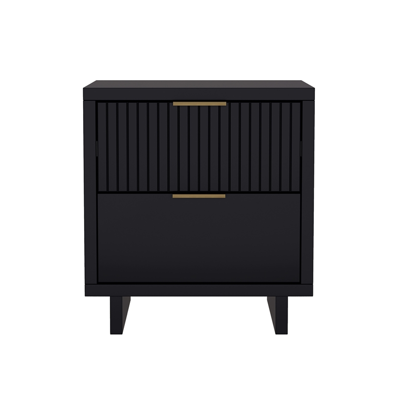 Elara Contemporary 2-Piece Dresser and Nightstand in Black