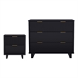 Elara Contemporary 2-Piece Dresser and Nightstand in Black