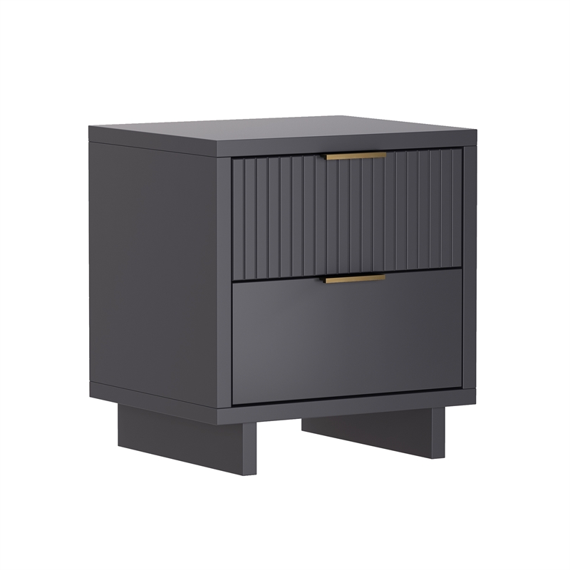 Elara Contemporary 2-Piece Dresser and Nightstand in Charcoal Gray