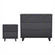 Elara Contemporary 2-Piece Dresser and Nightstand in Charcoal Gray