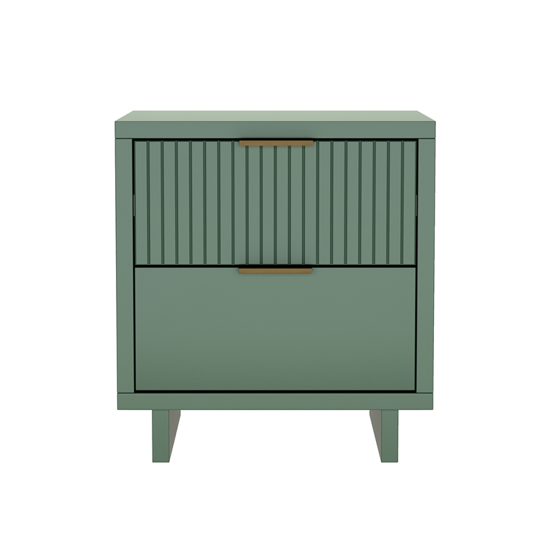 Elara Contemporary 2-Piece Dresser and Nightstand in Sage Green