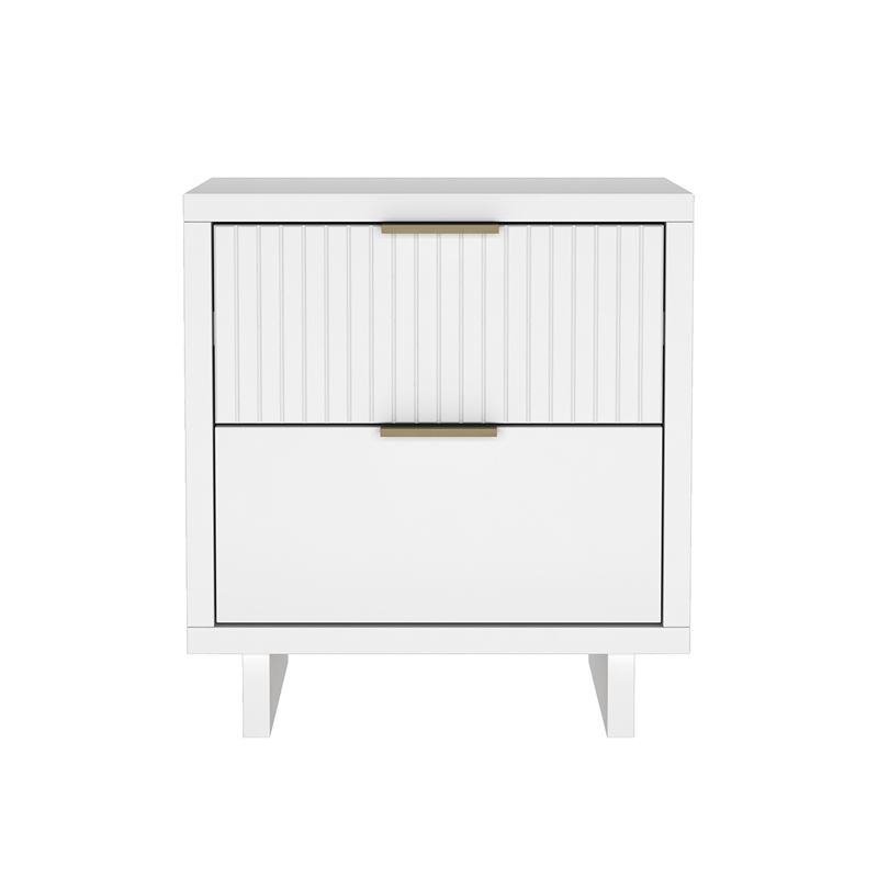 Elara Contemporary 2-Piece Dresser and Nightstand in White