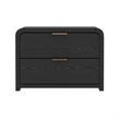 Grace Modern 2-Piece Dresser and Nightstand in Black and Gold