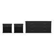 Clifford Traditional 3-Piece Dresser and Nightstand in Black