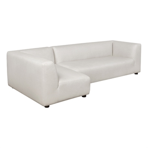 Lukas Contemporary Modern 118&quot Left-Facing 2-Piece Sectional Sofa in Cream