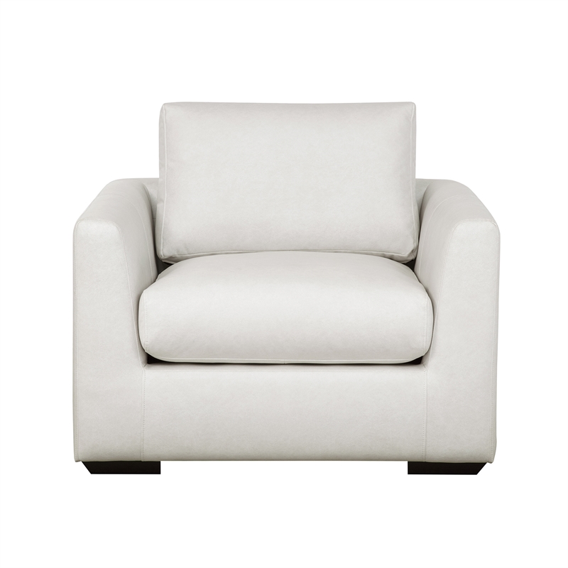 Cleo Contemporary Upholstered Accent Chair in Cream