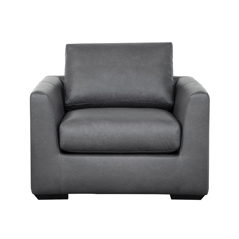 Cleo Contemporary Upholstered Accent Chair in Pewter