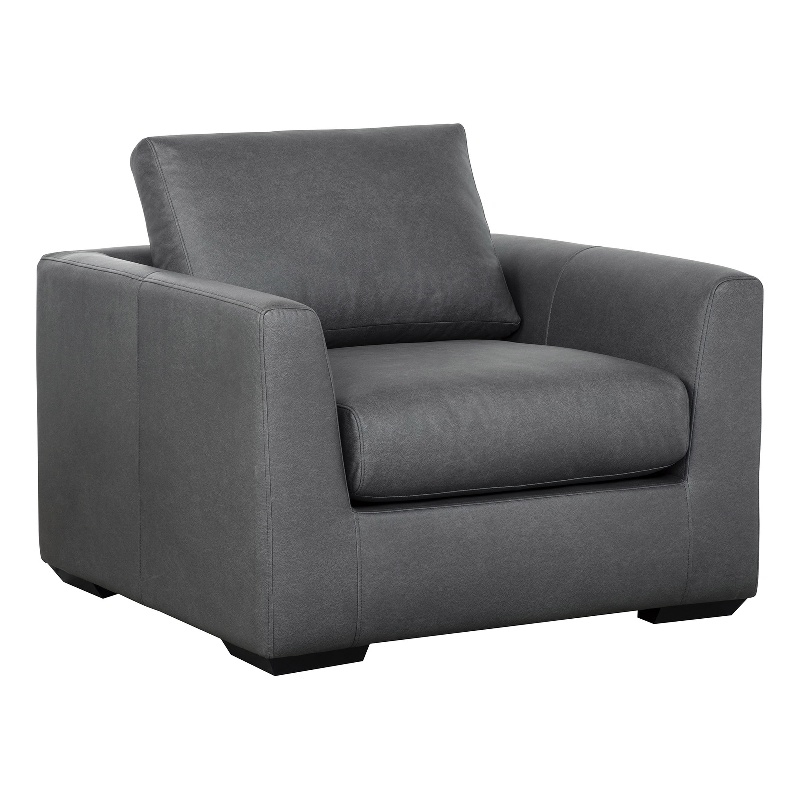 Cleo Contemporary Upholstered Accent Chair in Pewter