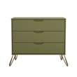 Avira Mid-Century Modern 2-Piece Dresser and Nightstand in Olive Green