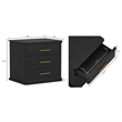 Clifford Traditional 3-Piece Dresser and Nightstand in Black