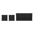 Clifford Traditional 3-Piece Dresser and Nightstand in Black