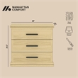 Clifford Traditional 3-Piece Dresser and Nightstand in Natural Oak