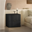 Clive Mid-Century Modern 3-Piece Dresser and Nightstand in Black and Gold