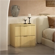 Clive Mid-Century Modern 3-Piece Dresser and Nightstand in Oak and Gold