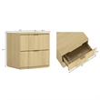 Clive Mid-Century Modern 3-Piece Dresser and Nightstand in Oak and Gold