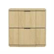 Clive Mid-Century Modern 3-Piece Dresser and Nightstand in Oak and Black