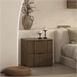 Clive Mid-Century Modern 3-Piece Dresser and Nightstand in Walnut and Black