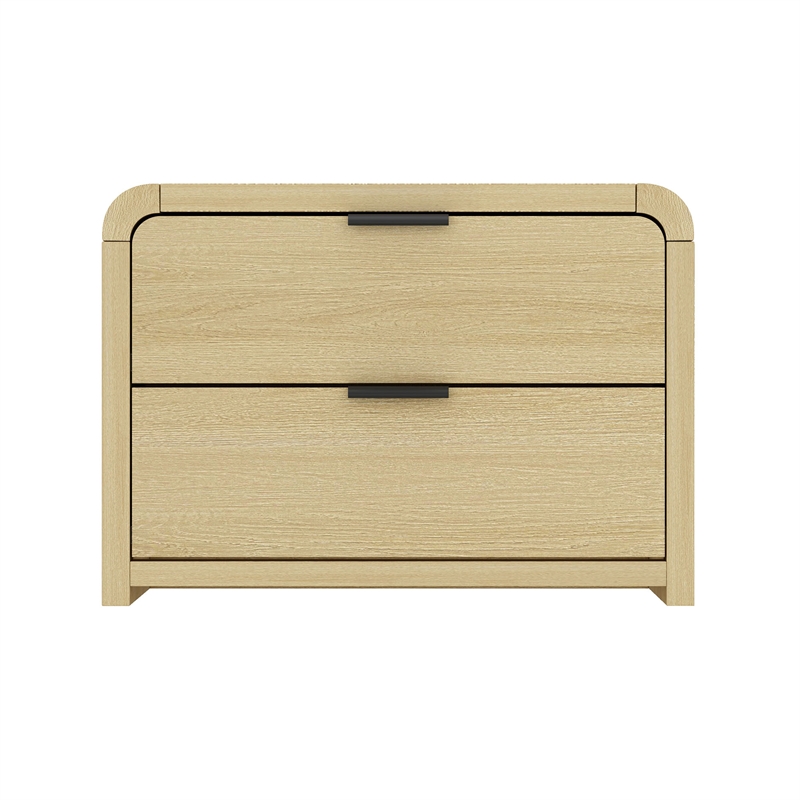Grace Modern 3-Piece Dresser and Nightstand in Natural Oak and Black