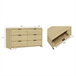 Grace Modern 3-Piece Dresser and Nightstand in Natural Oak and Black