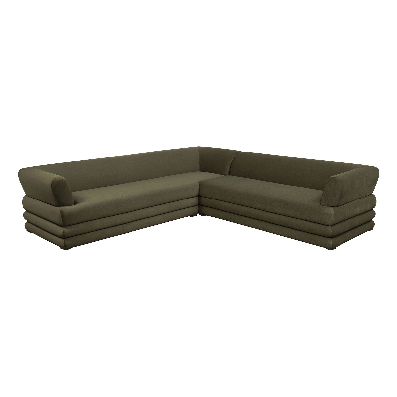 Royal Contemporary Modern 2-Piece Sectional in Green