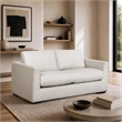 Cleo Contemporary Upholstered Loveseat in Cream