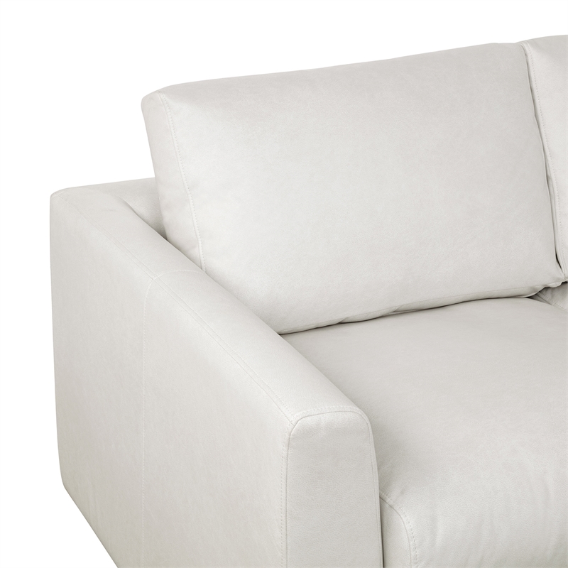 Cleo Contemporary Upholstered Loveseat in Cream