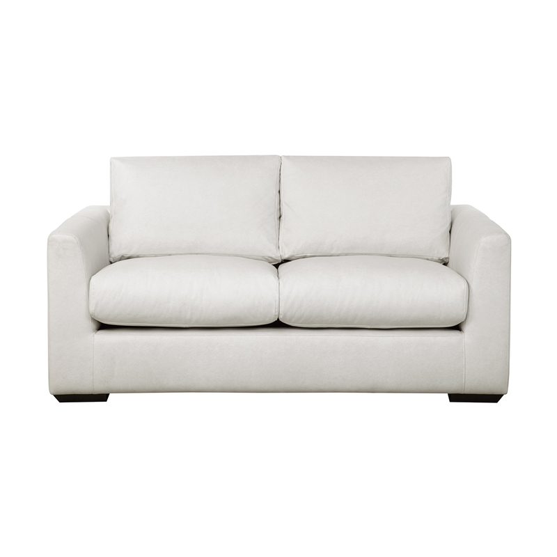 Cleo Contemporary Upholstered Loveseat in Cream