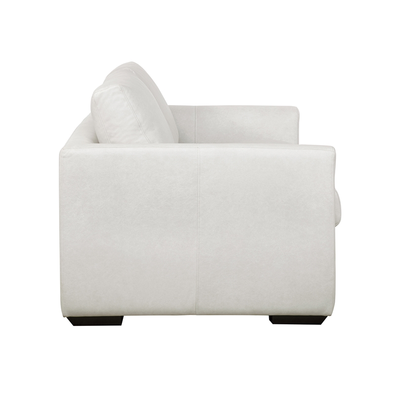 Cleo Contemporary Upholstered Loveseat in Cream