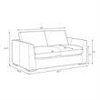 Cleo Contemporary Upholstered Loveseat in Pewter