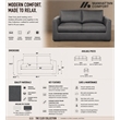 Cleo Contemporary Upholstered Loveseat in Pewter