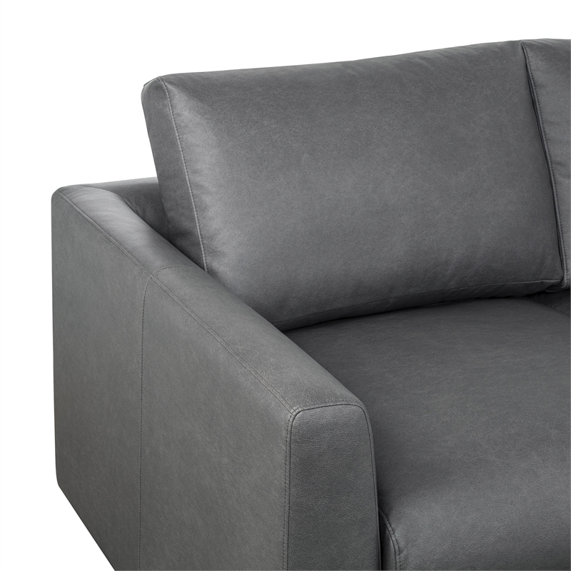Cleo Contemporary Upholstered Loveseat in Pewter