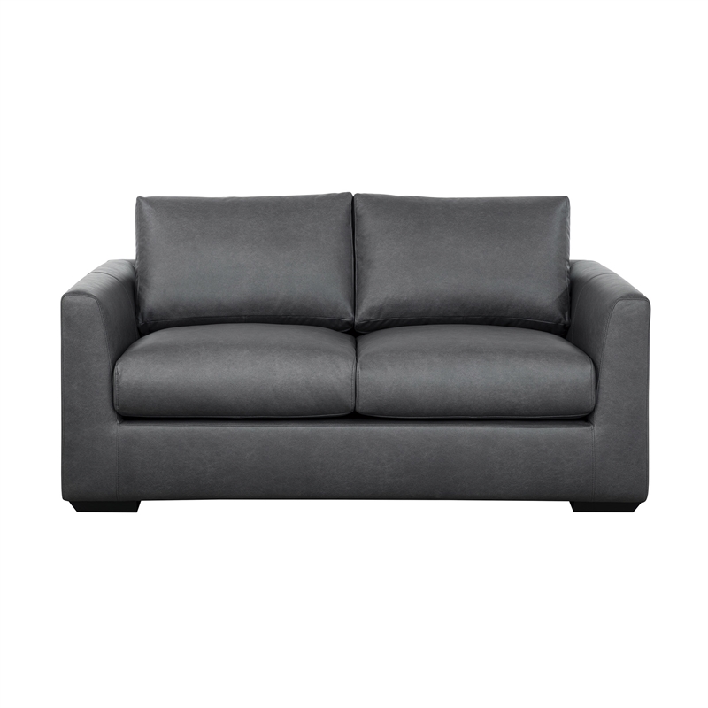Cleo Contemporary Upholstered Loveseat in Pewter